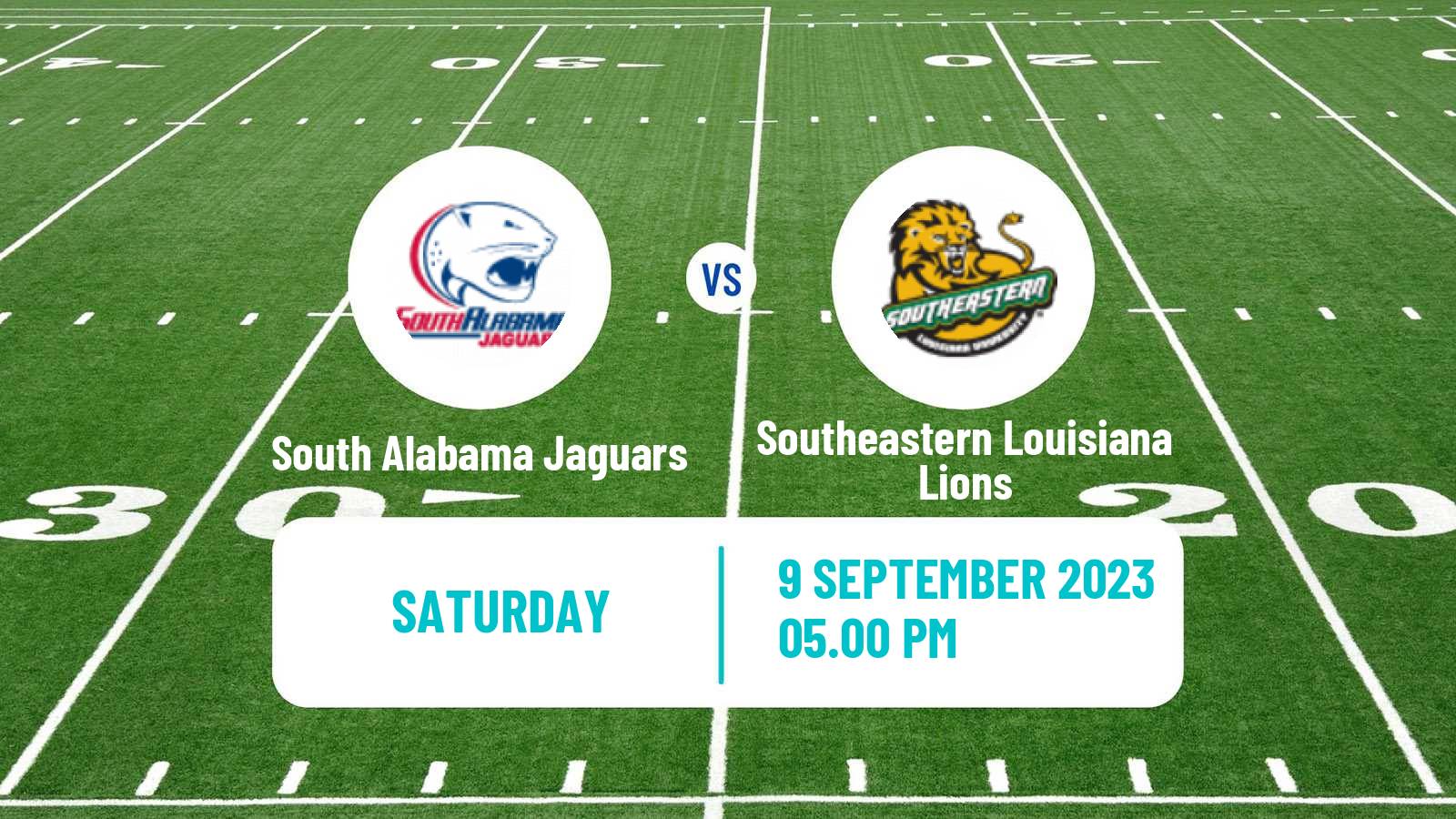 American football NCAA College Football South Alabama Jaguars - Southeastern Louisiana Lions