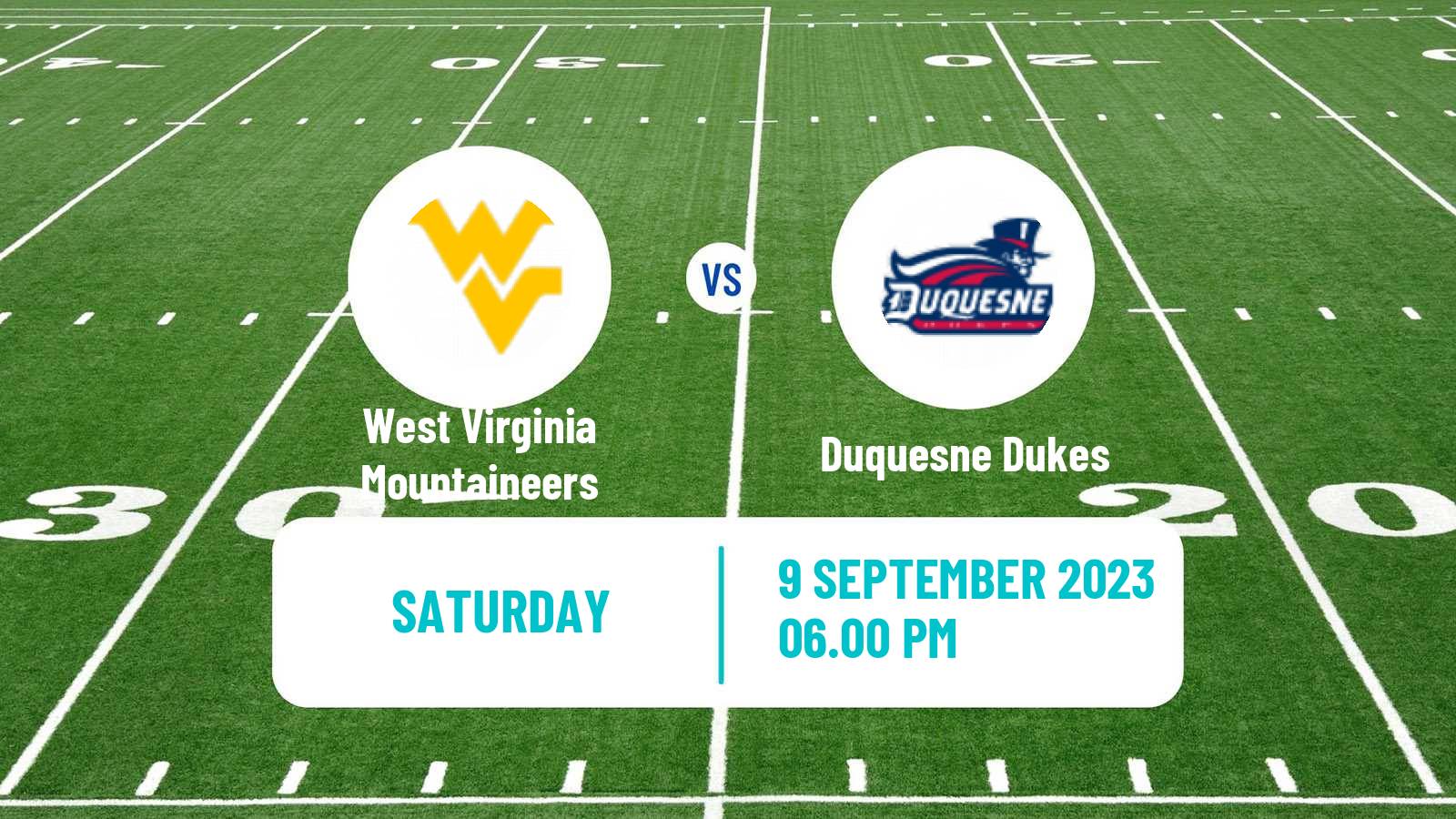 American football NCAA College Football West Virginia Mountaineers - Duquesne Dukes