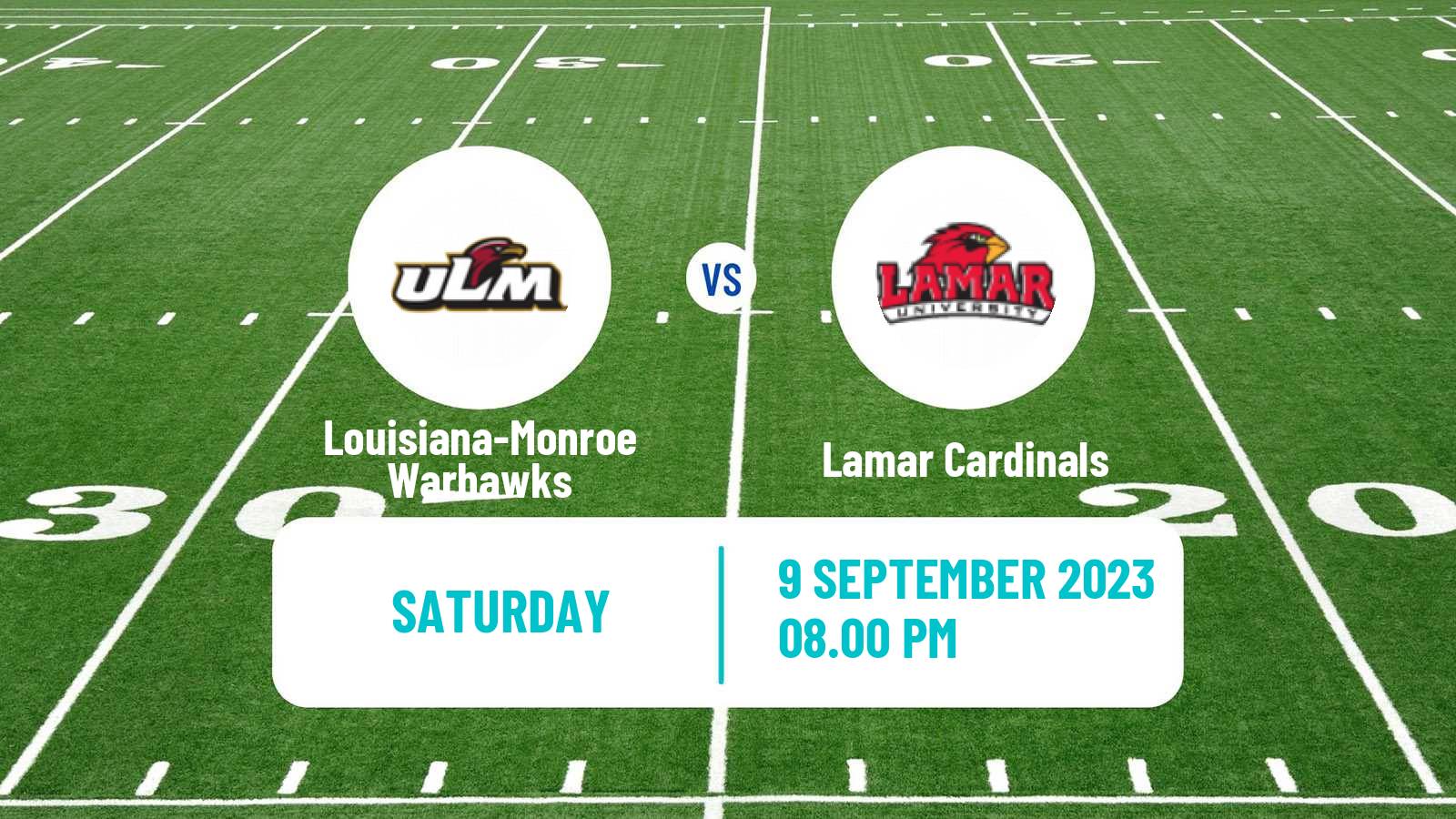 American football NCAA College Football Louisiana-Monroe Warhawks - Lamar Cardinals