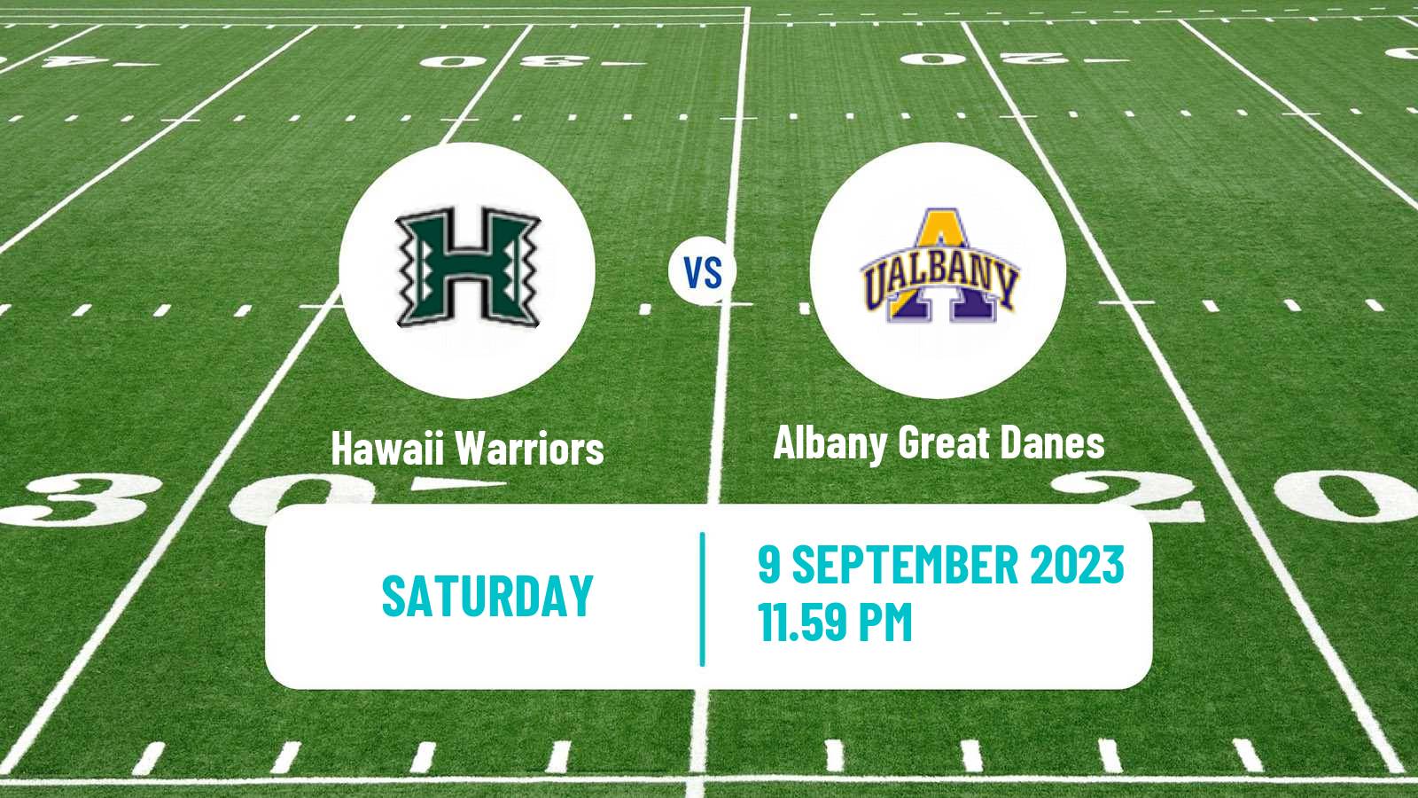 American football NCAA College Football Hawaii Warriors - Albany Great Danes