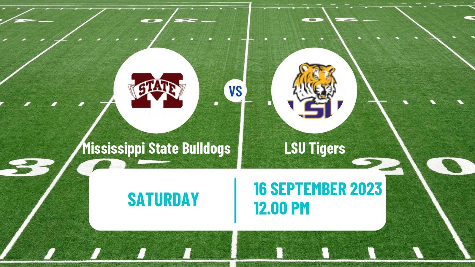 American football NCAA College Football Mississippi State Bulldogs - LSU Tigers