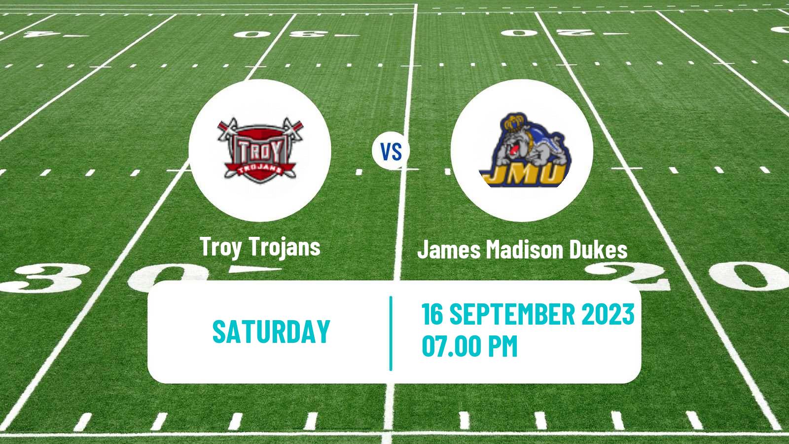 American football NCAA College Football Troy Trojans - James Madison Dukes