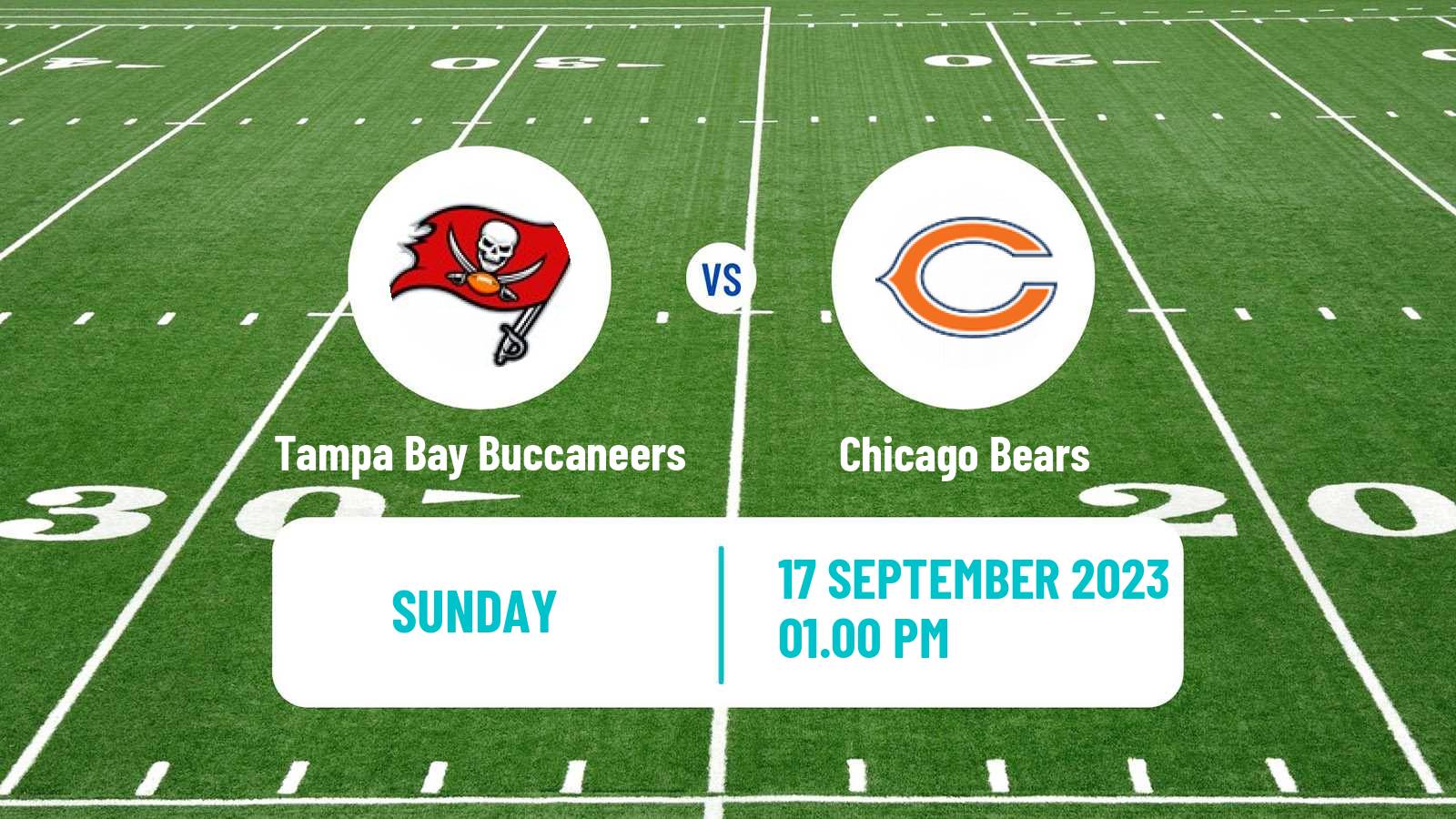 American football NFL Tampa Bay Buccaneers - Chicago Bears
