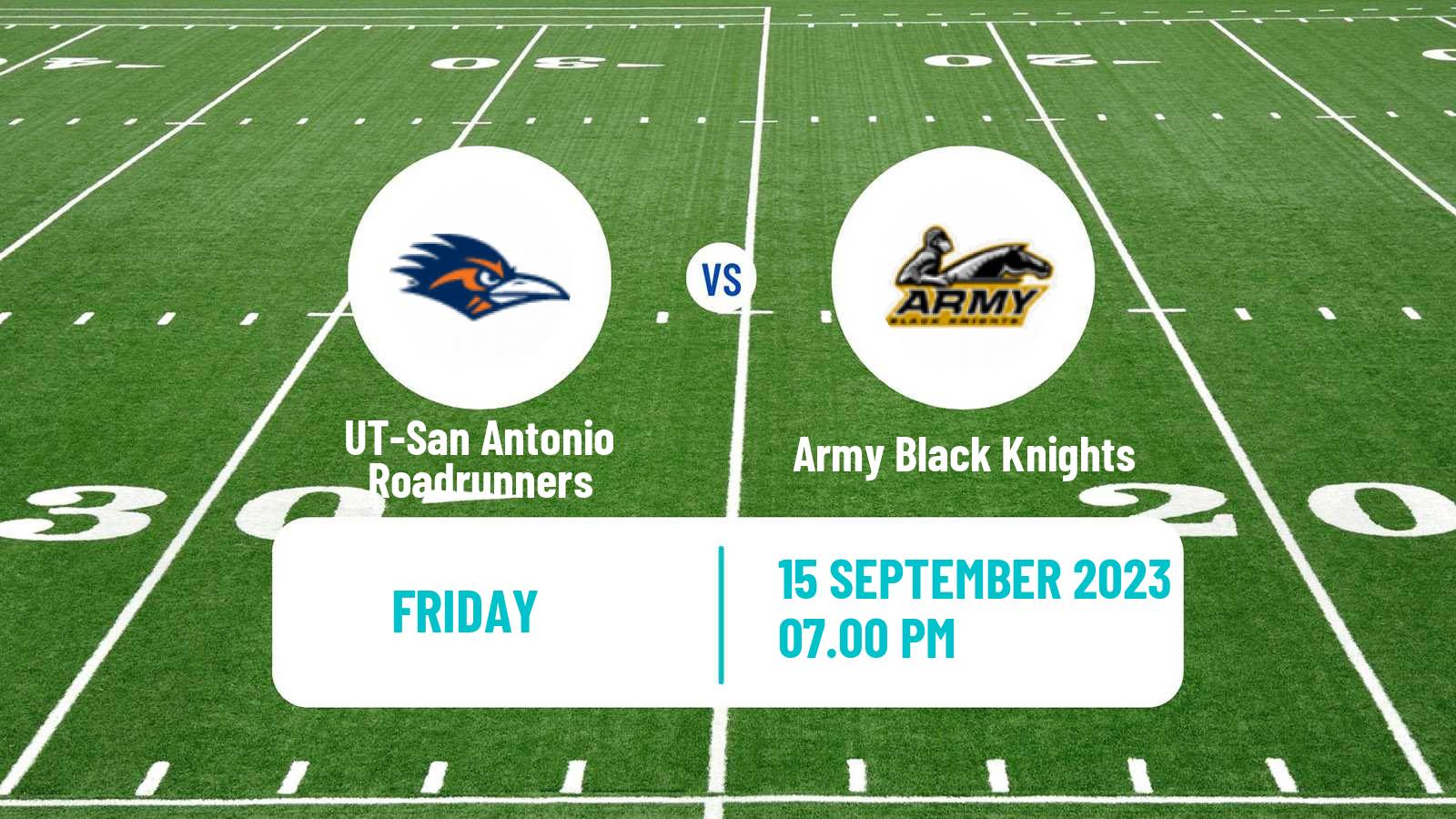 American football NCAA College Football UT-San Antonio Roadrunners - Army Black Knights