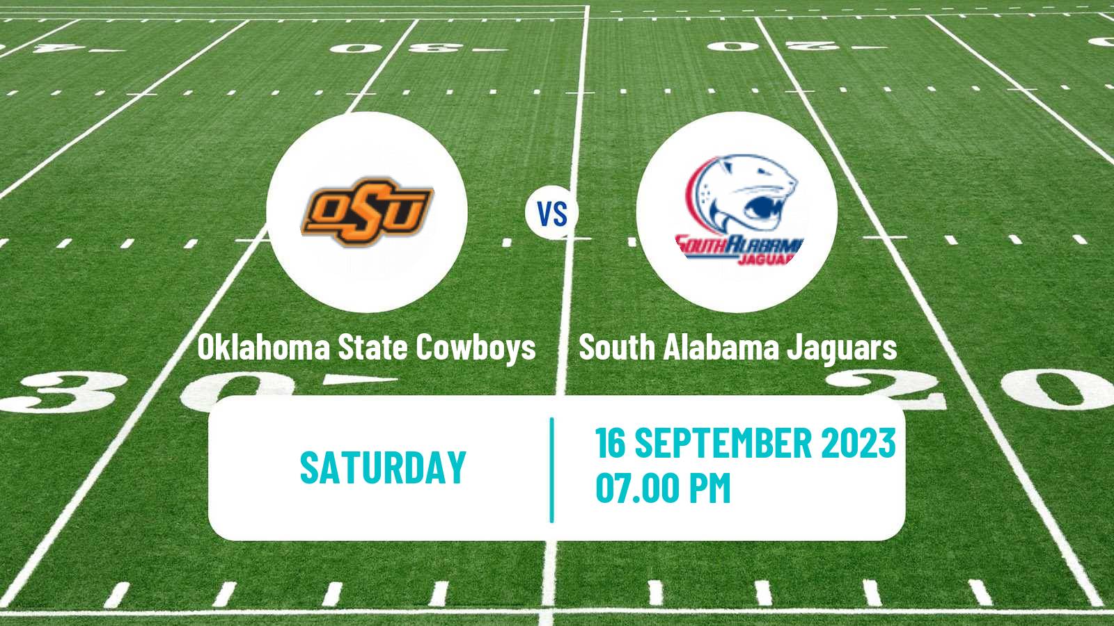 American football NCAA College Football Oklahoma State Cowboys - South Alabama Jaguars