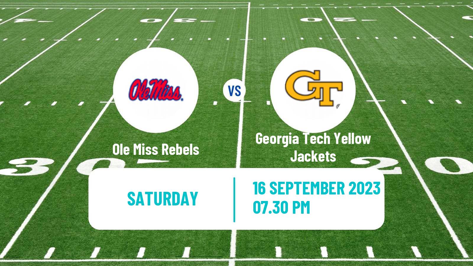 American football NCAA College Football Ole Miss Rebels - Georgia Tech Yellow Jackets