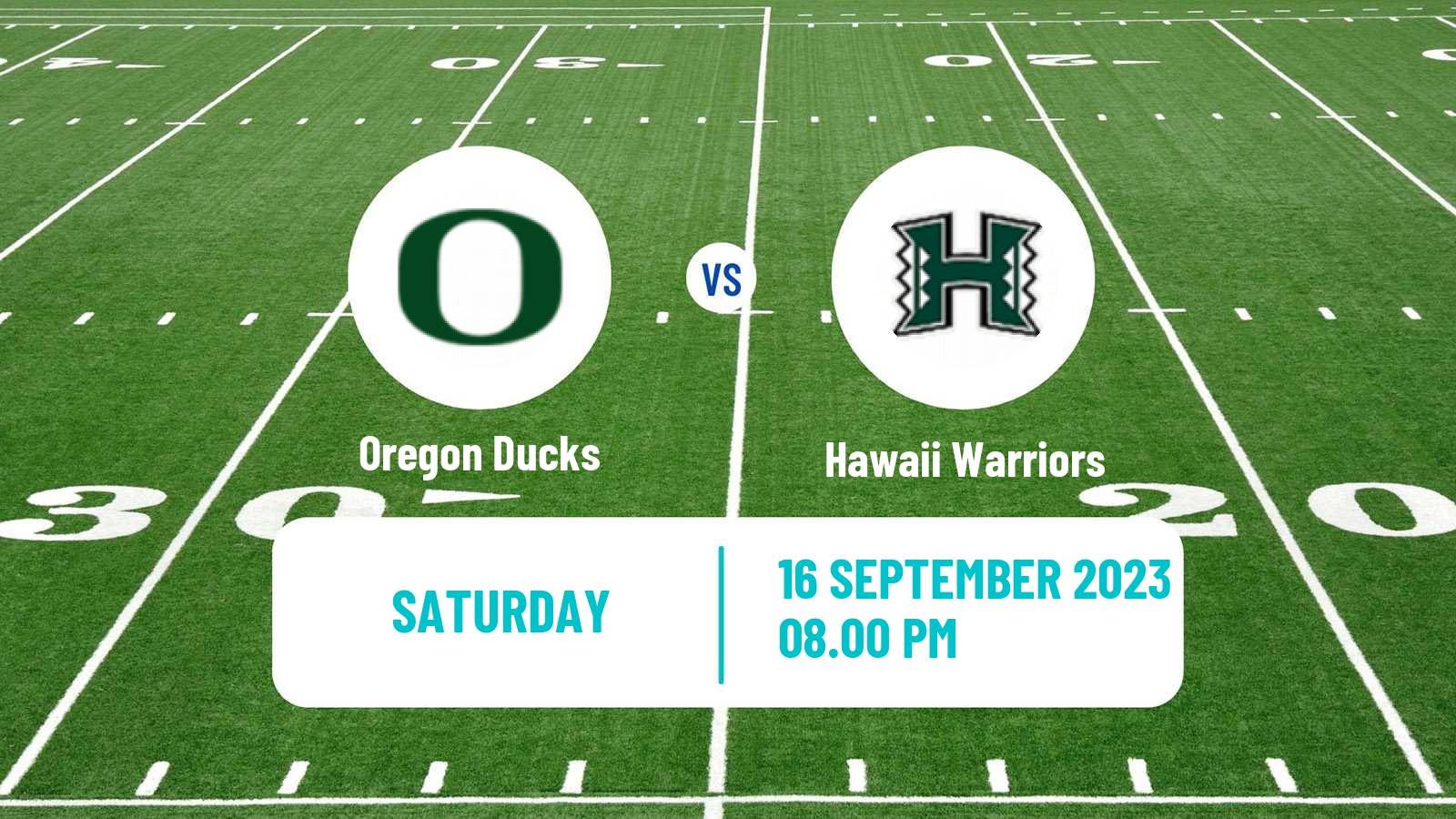 American football NCAA College Football Oregon Ducks - Hawaii Warriors