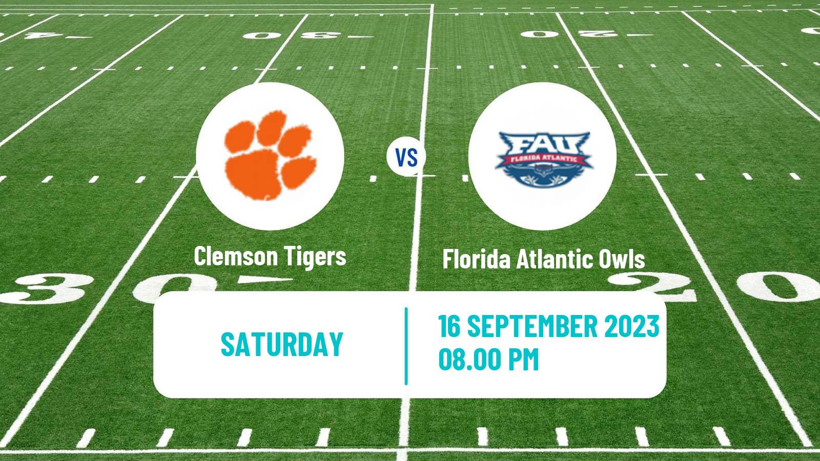 American football NCAA College Football Clemson Tigers - Florida Atlantic Owls