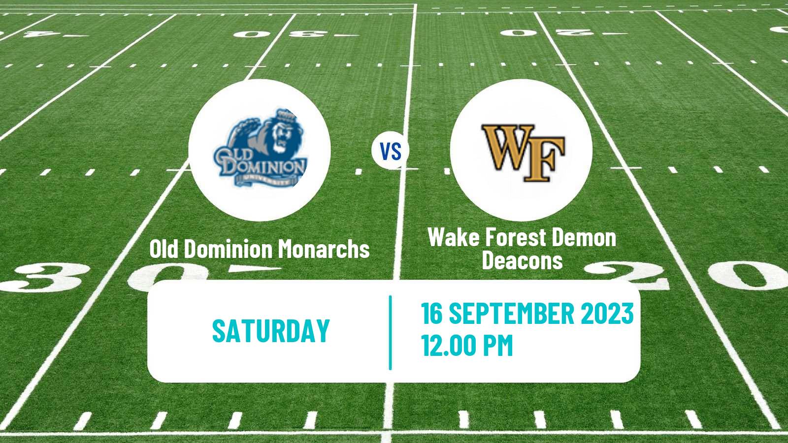 American football NCAA College Football Old Dominion Monarchs - Wake Forest Demon Deacons
