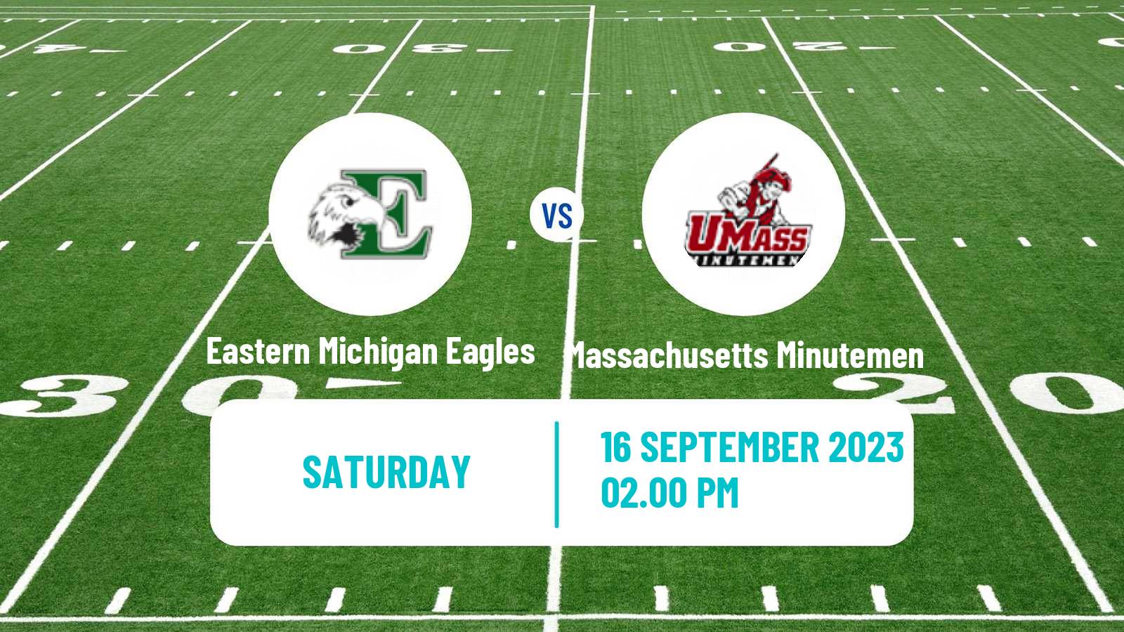 American football NCAA College Football Eastern Michigan Eagles - Massachusetts Minutemen