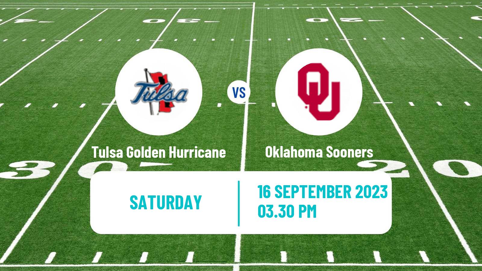 American football NCAA College Football Tulsa Golden Hurricane - Oklahoma Sooners