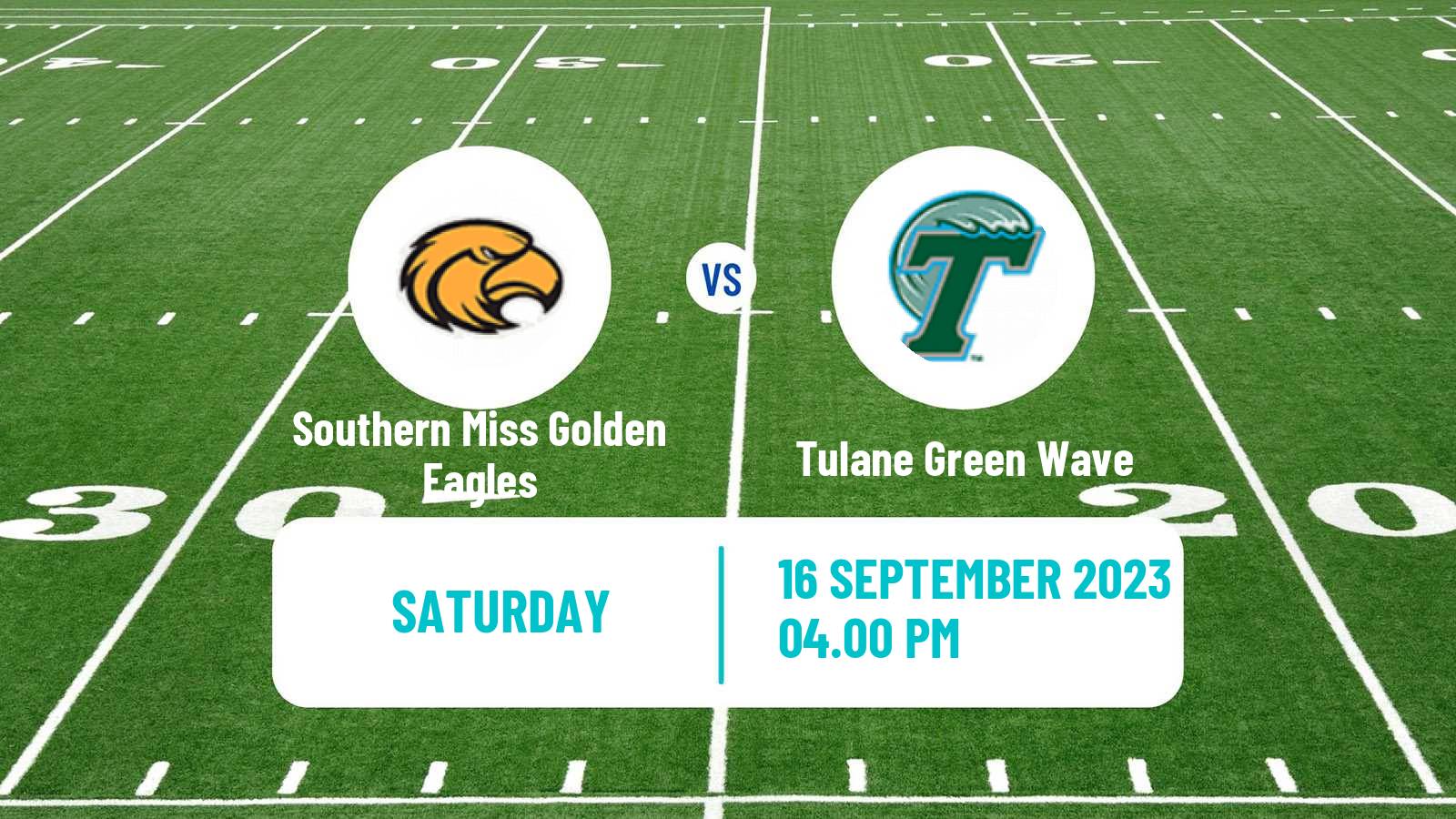 American football NCAA College Football Southern Miss Golden Eagles - Tulane Green Wave
