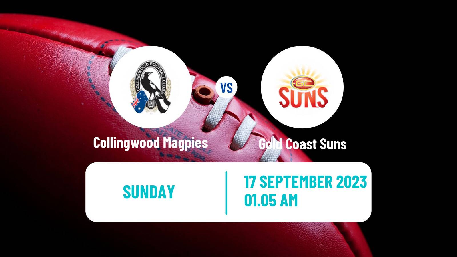 Aussie rules AFL Women Collingwood Magpies - Gold Coast Suns
