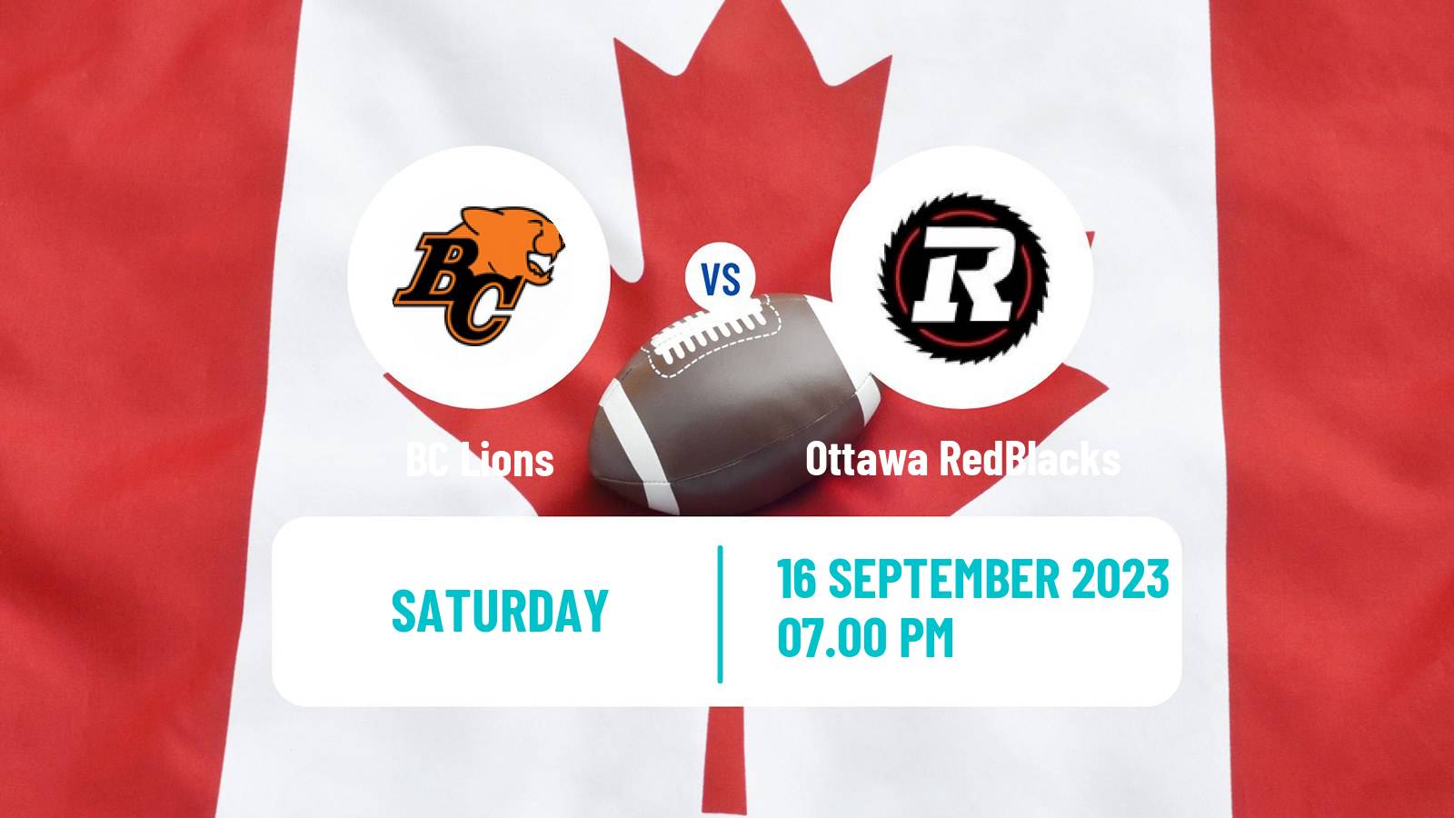 Canadian football CFL BC Lions - Ottawa RedBlacks