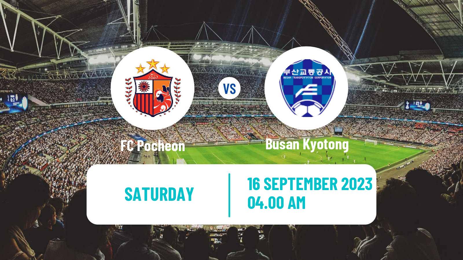Soccer South Korean K3 League Pocheon - Busan Kyotong
