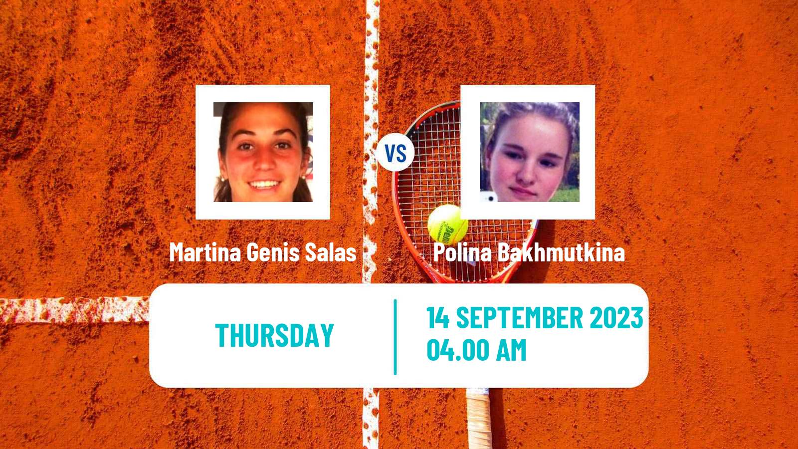 Tennis ITF W15 Dijon Women Martina Genis Salas - Polina Bakhmutkina