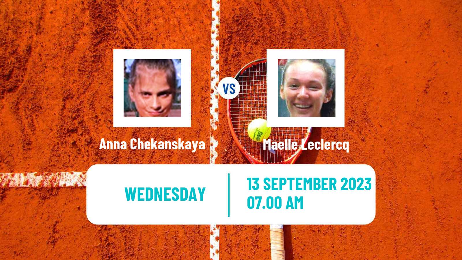 Tennis ITF W15 Dijon Women Anna Chekanskaya - Maelle Leclercq