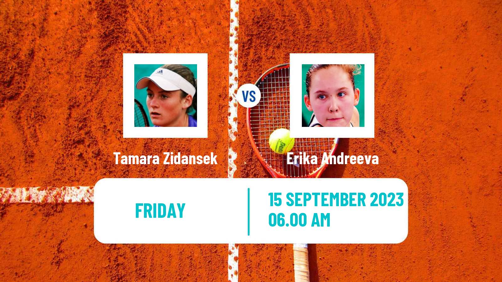 Tennis Ljubljana Challenger Women Tamara Zidansek - Erika Andreeva