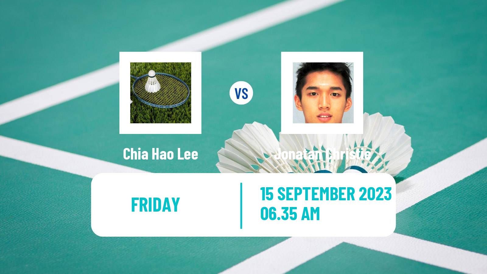 Badminton BWF World Tour Hong Kong Open Men Chia Hao Lee - Jonatan Christie