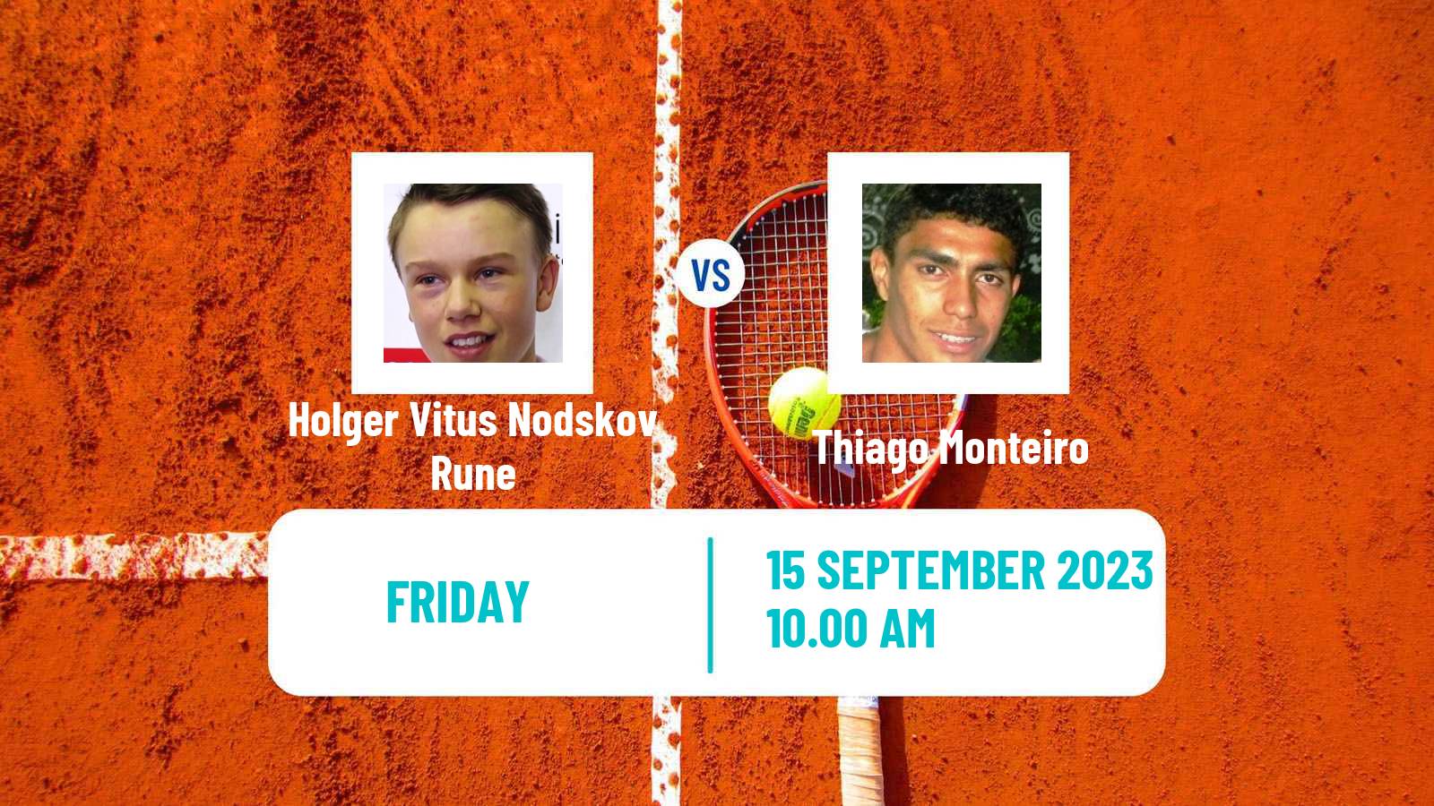 Tennis Davis Cup World Group I Holger Vitus Nodskov Rune - Thiago Monteiro