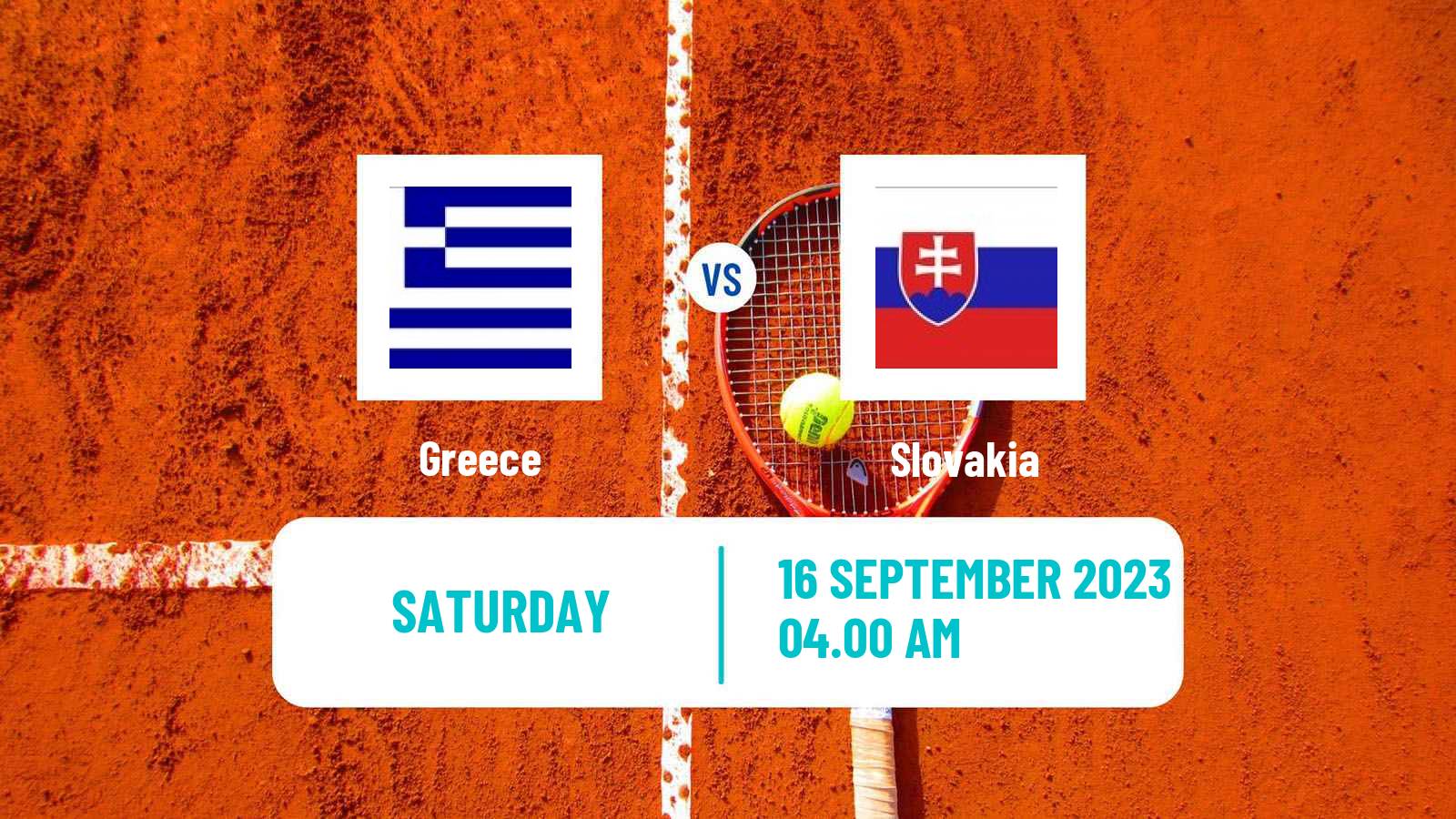 Tennis Davis Cup World Group I Teams Greece - Slovakia