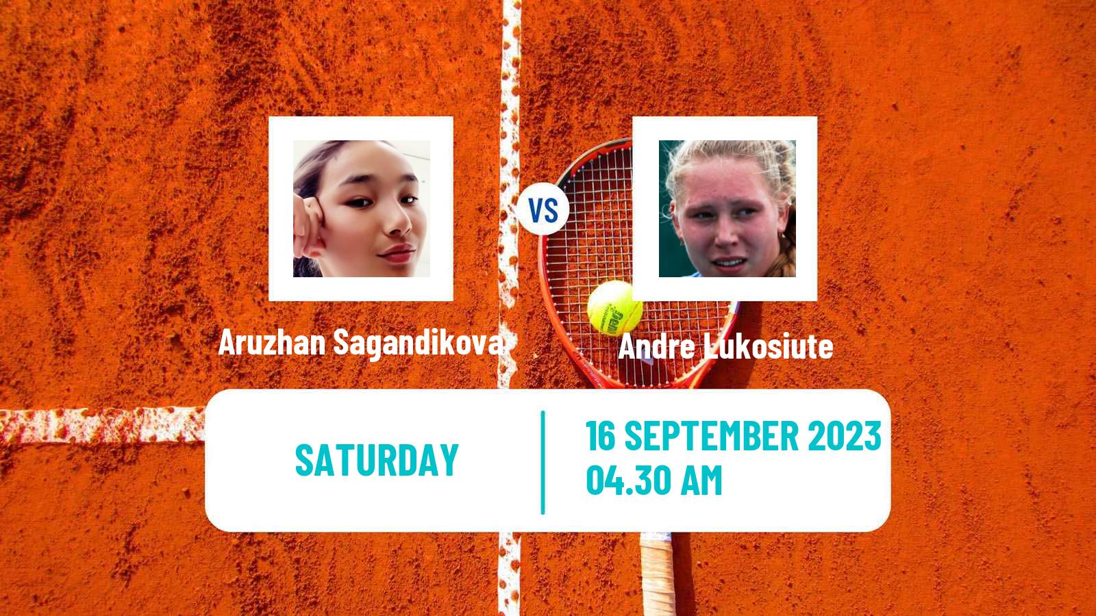 Tennis ITF W15 Monastir 32 Women Aruzhan Sagandikova - Andre Lukosiute