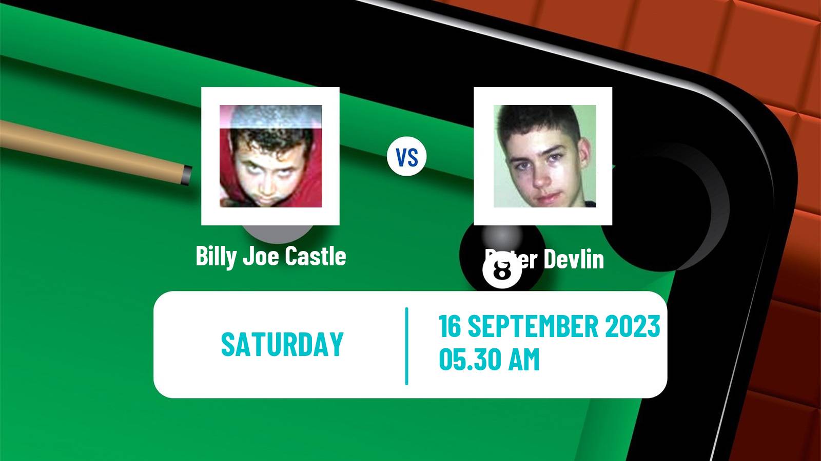 Snooker Q Tour Billy Joe Castle - Peter Devlin