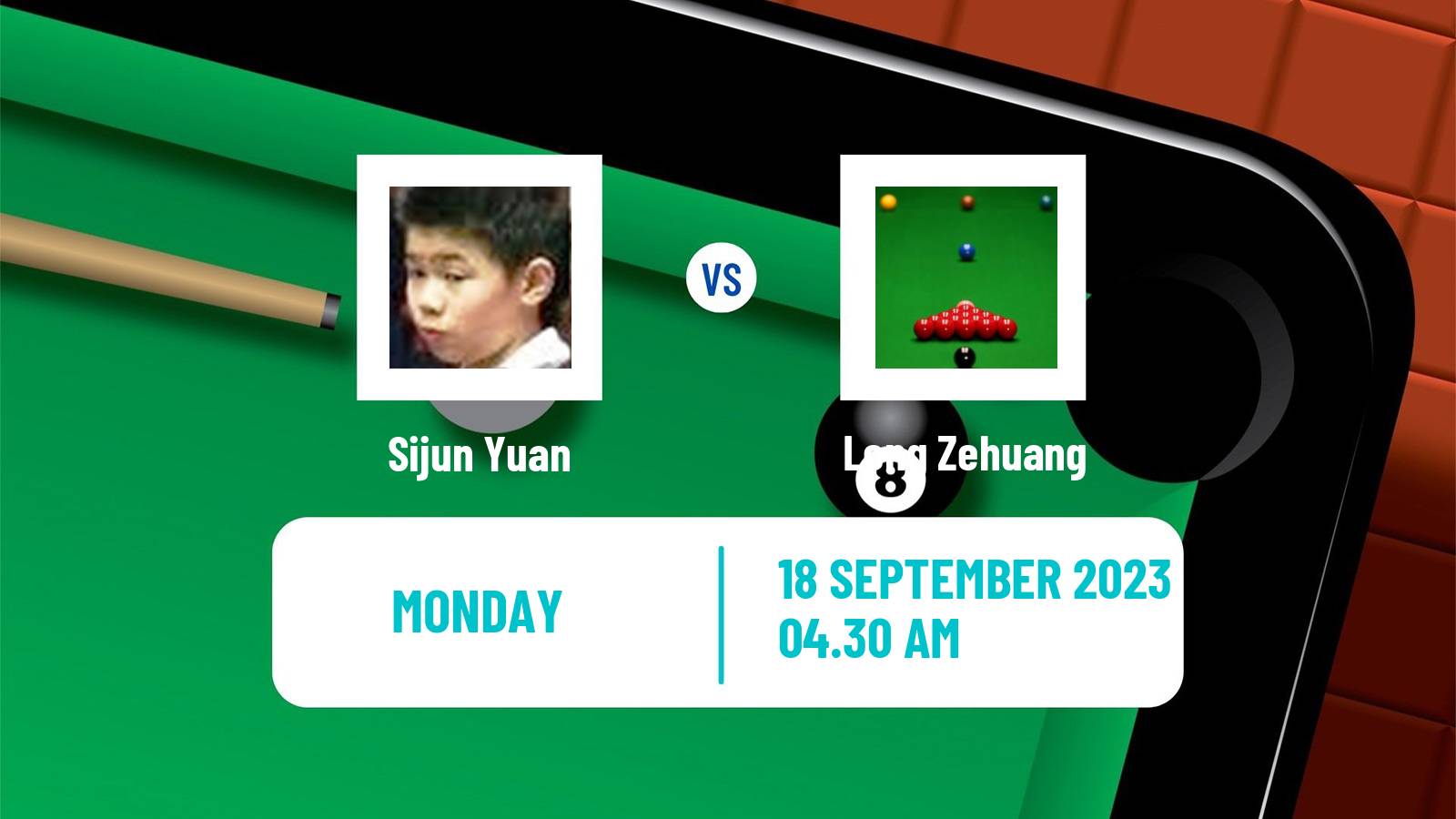 Snooker International Championship Sijun Yuan - Long Zehuang