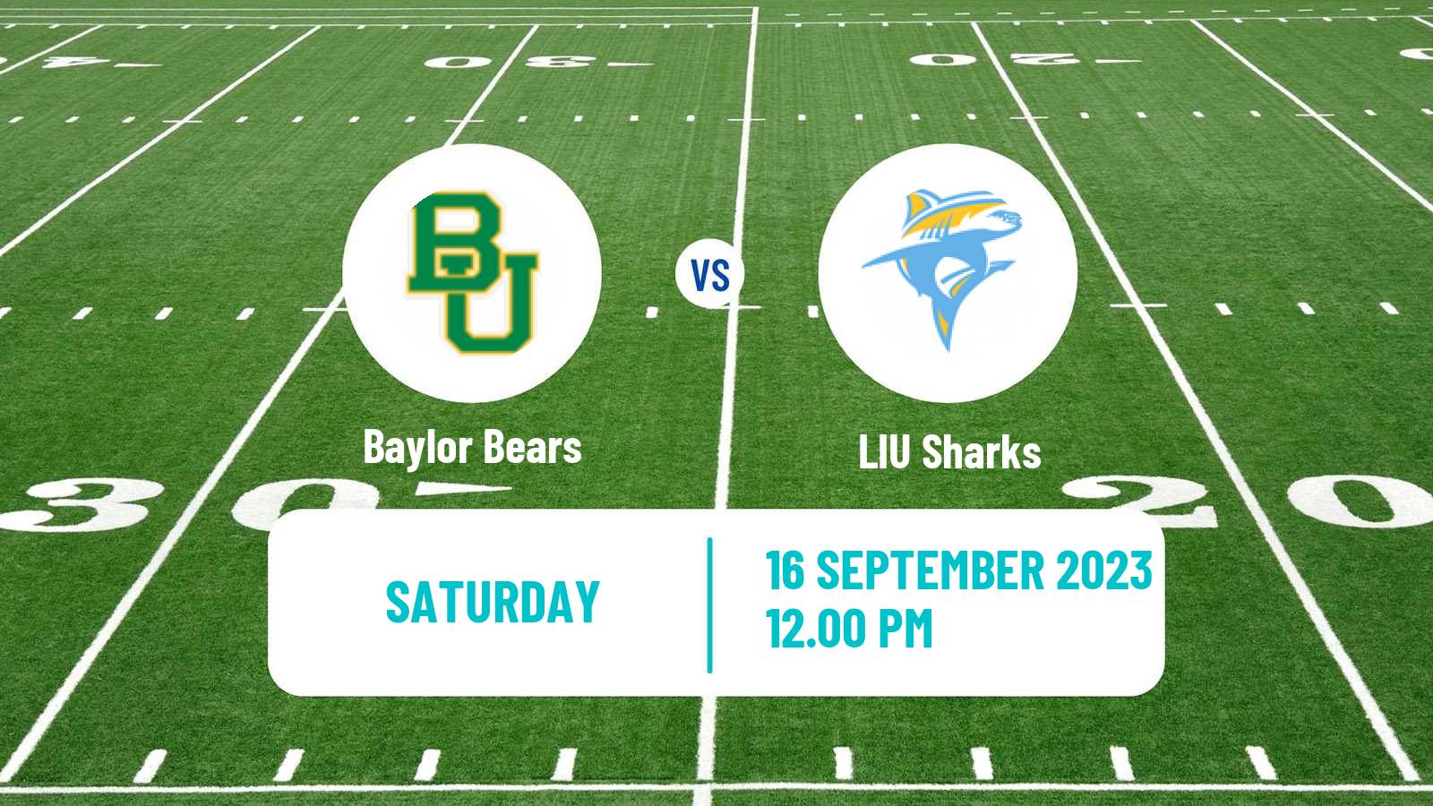 American football NCAA College Football Baylor Bears - LIU Sharks