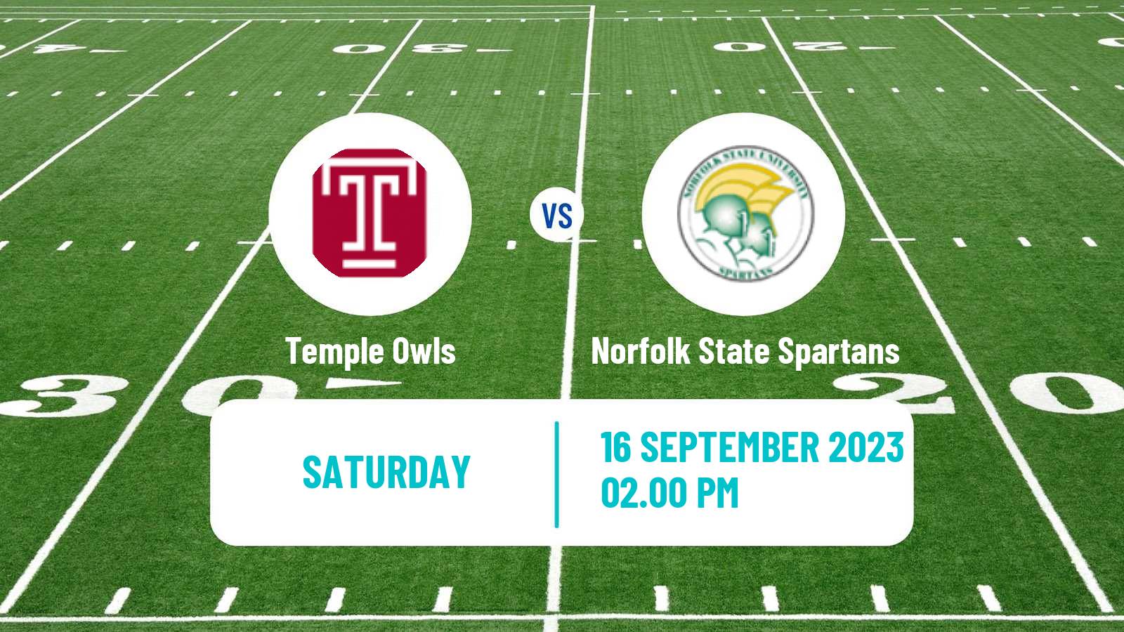 American football NCAA College Football Temple Owls - Norfolk State Spartans