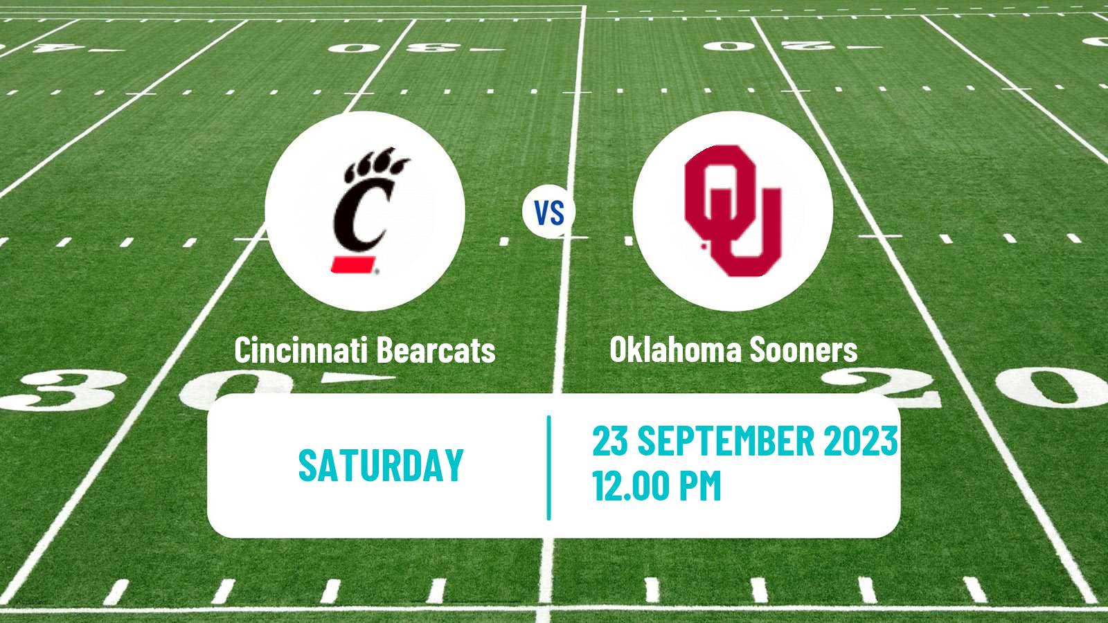 American football NCAA College Football Cincinnati Bearcats - Oklahoma Sooners