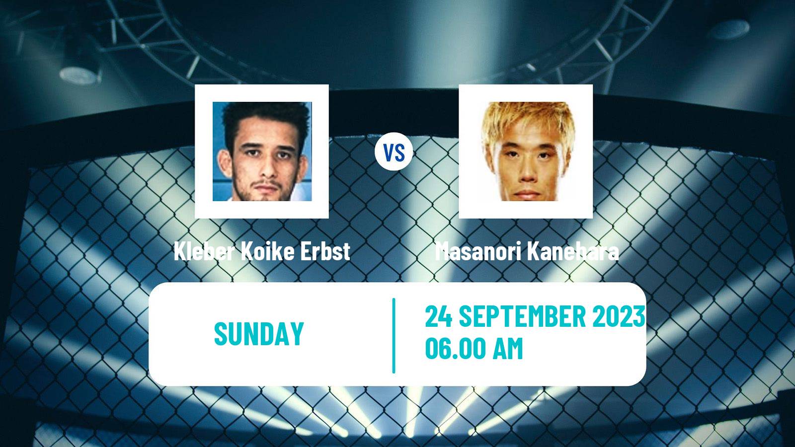 MMA Featherweight Rizin Men Kleber Koike Erbst - Masanori Kanehara