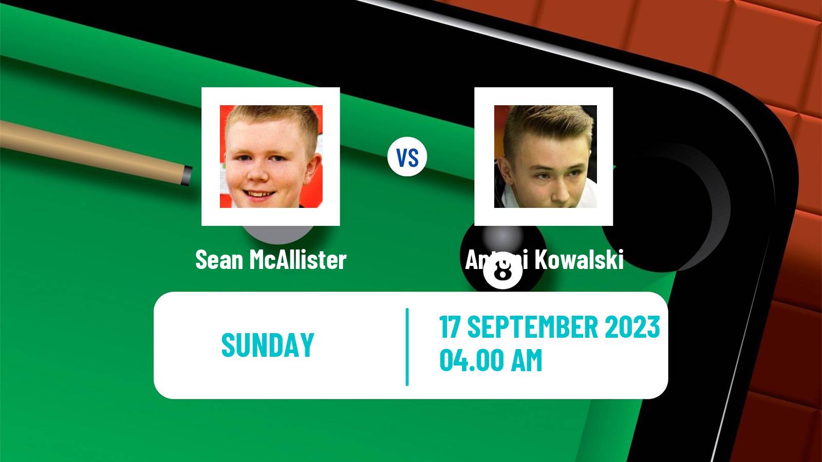 Snooker Q Tour Sean McAllister - Antoni Kowalski