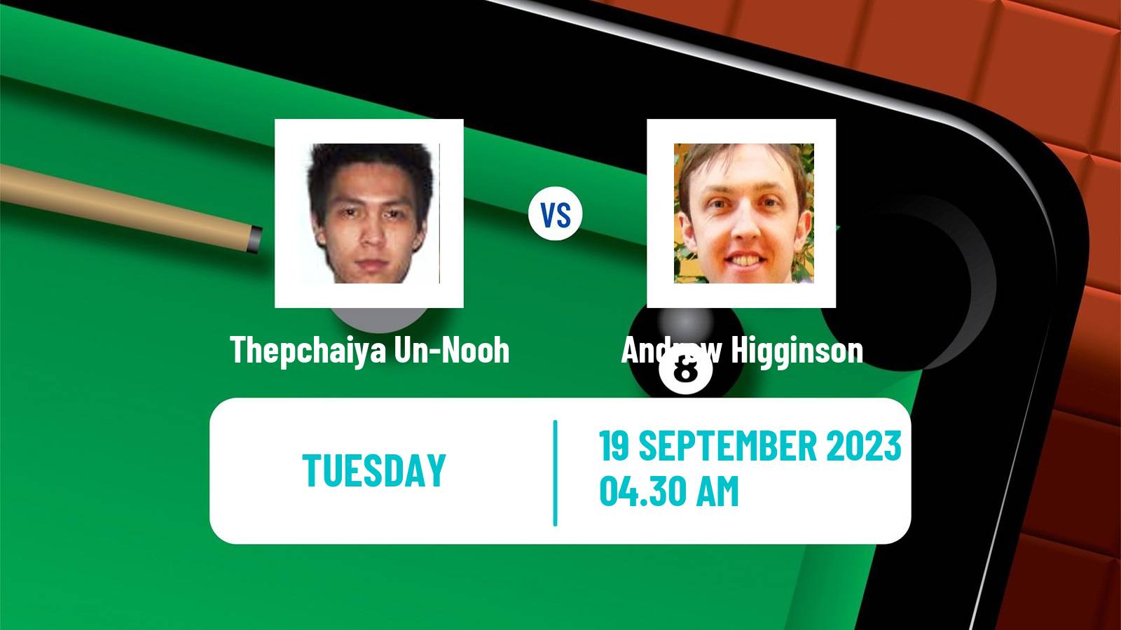 Snooker International Championship Thepchaiya Un-Nooh - Andrew Higginson