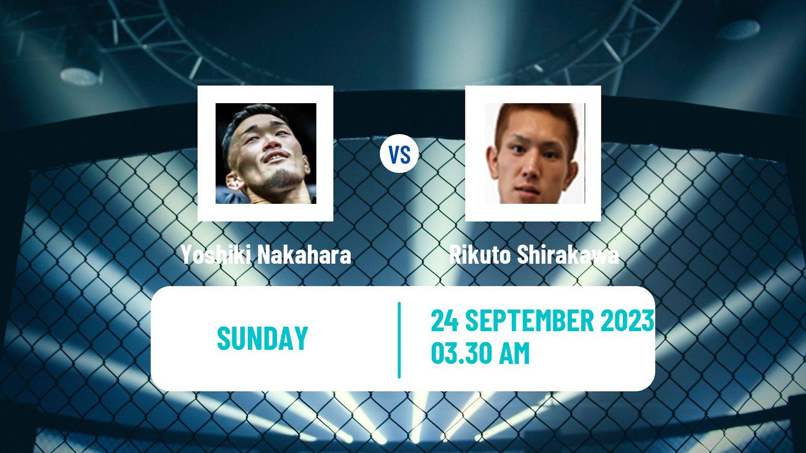 MMA Bantamweight Rizin Men Yoshiki Nakahara - Rikuto Shirakawa