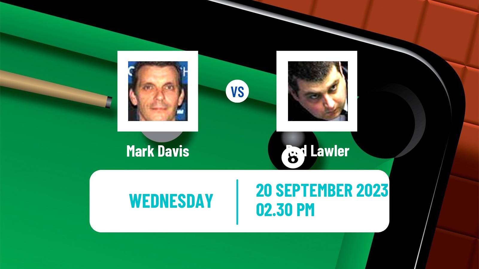 Snooker International Championship Mark Davis - Rod Lawler