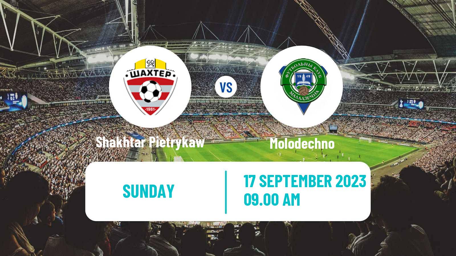 Soccer Belarusian Pershaya Liga Shakhtar Pietrykaw - Molodechno