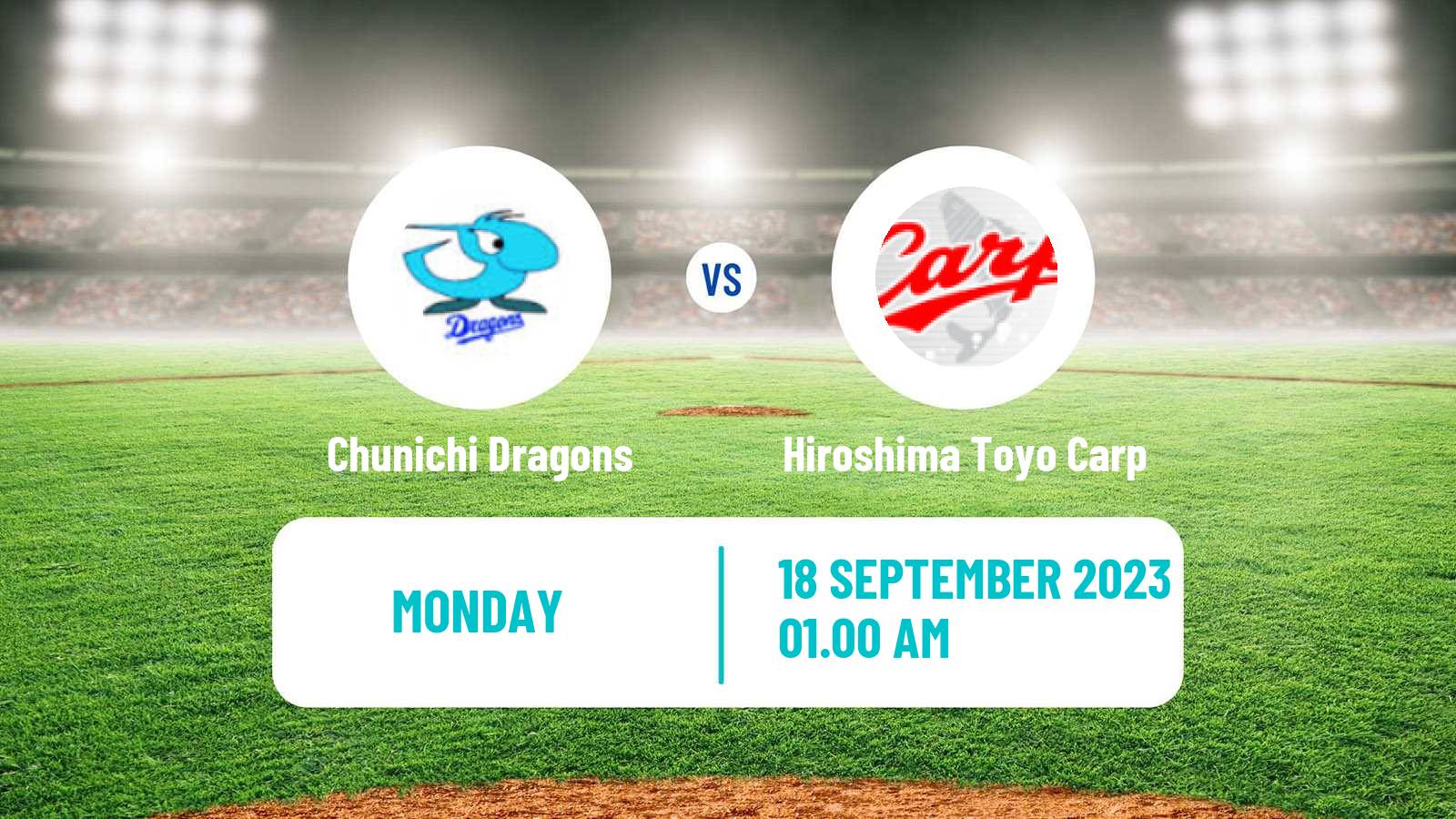 Chunichi Dragons Hiroshima Toyo Carp predictions, where to watch, live