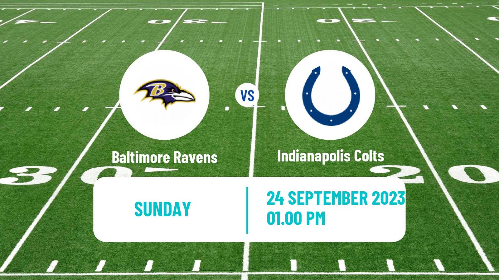 American football NFL Baltimore Ravens - Indianapolis Colts