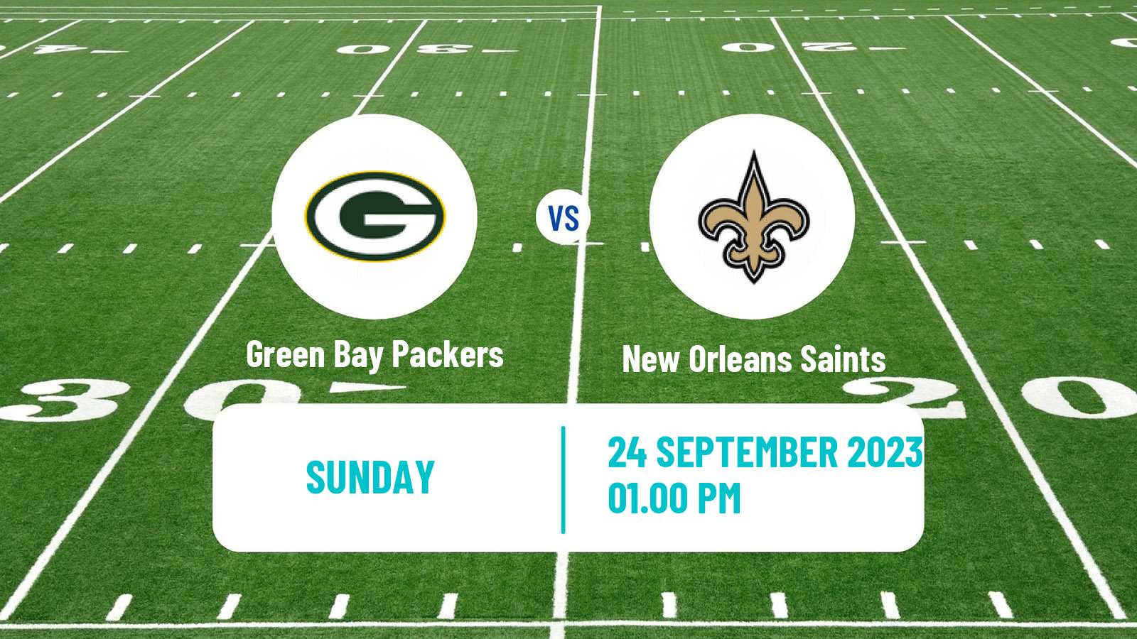 American football NFL Green Bay Packers - New Orleans Saints