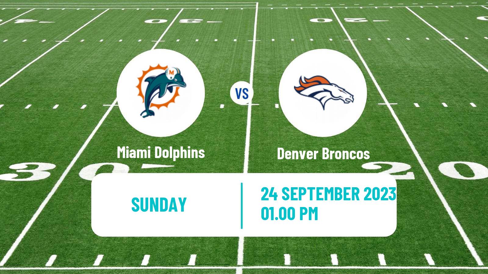 American football NFL Miami Dolphins - Denver Broncos