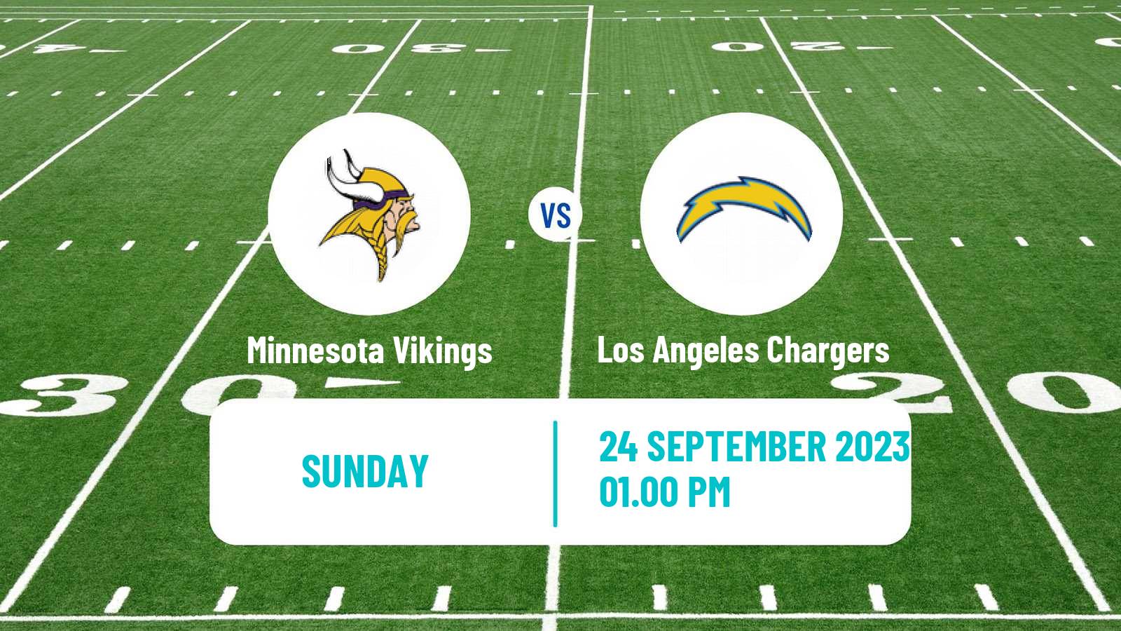 American football NFL Minnesota Vikings - Los Angeles Chargers