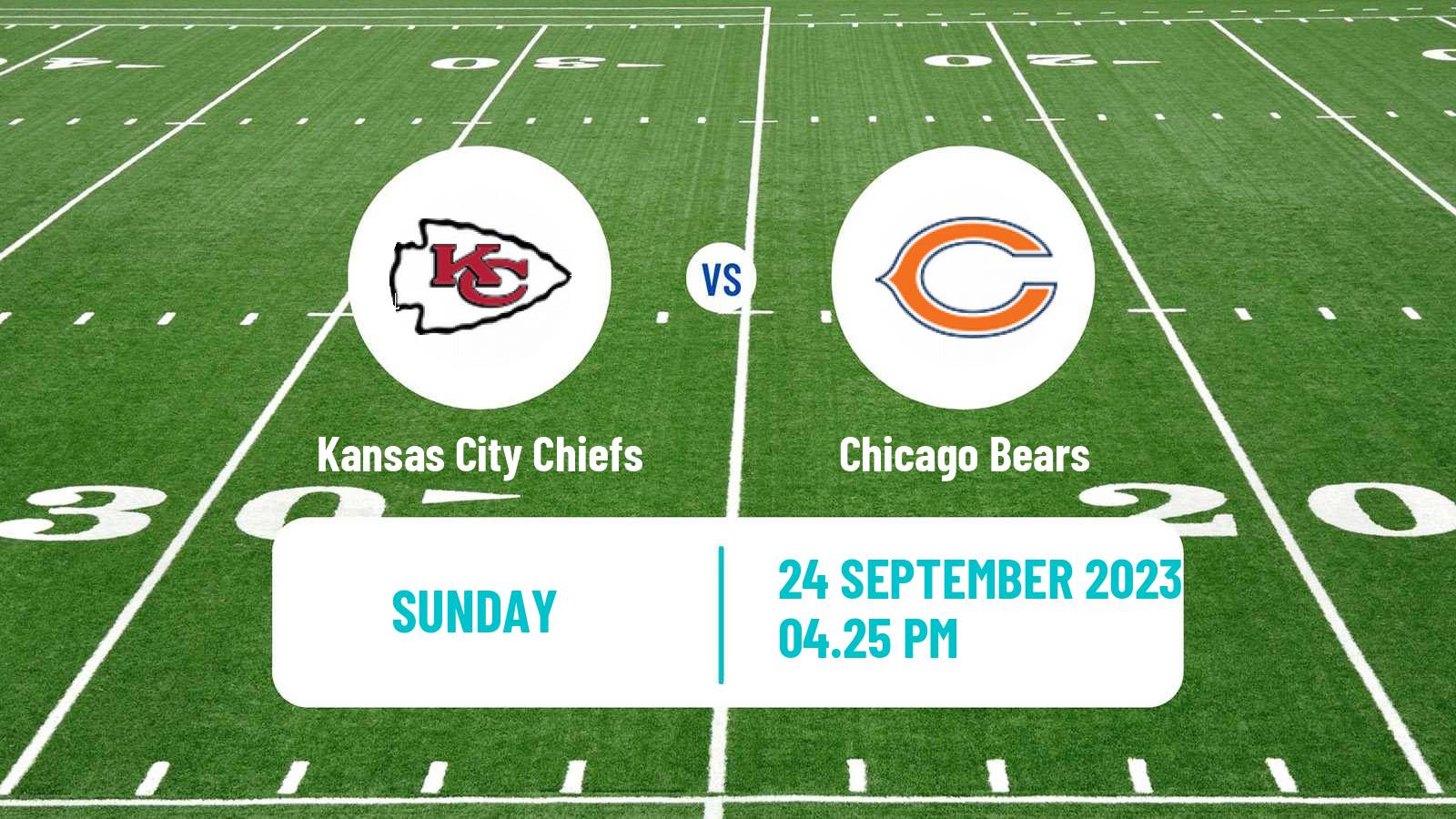 American football NFL Kansas City Chiefs - Chicago Bears