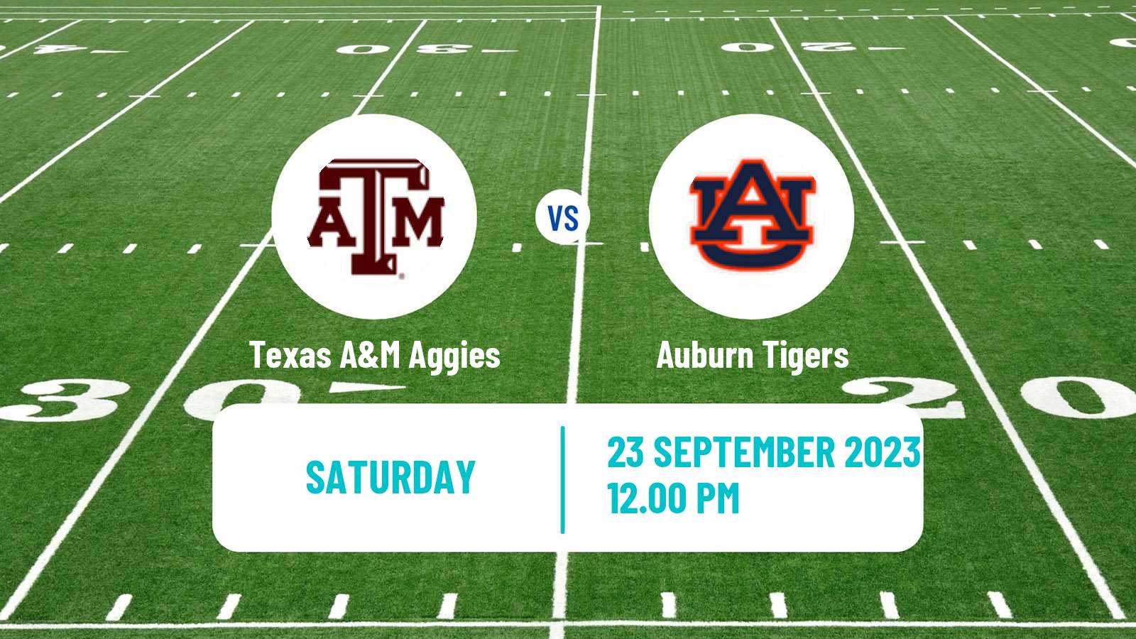 American football NCAA College Football Texas A&M Aggies - Auburn Tigers