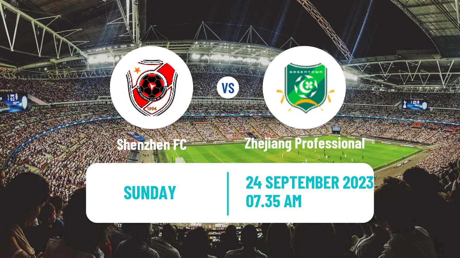 Soccer Chinese Super League Shenzhen - Zhejiang Professional