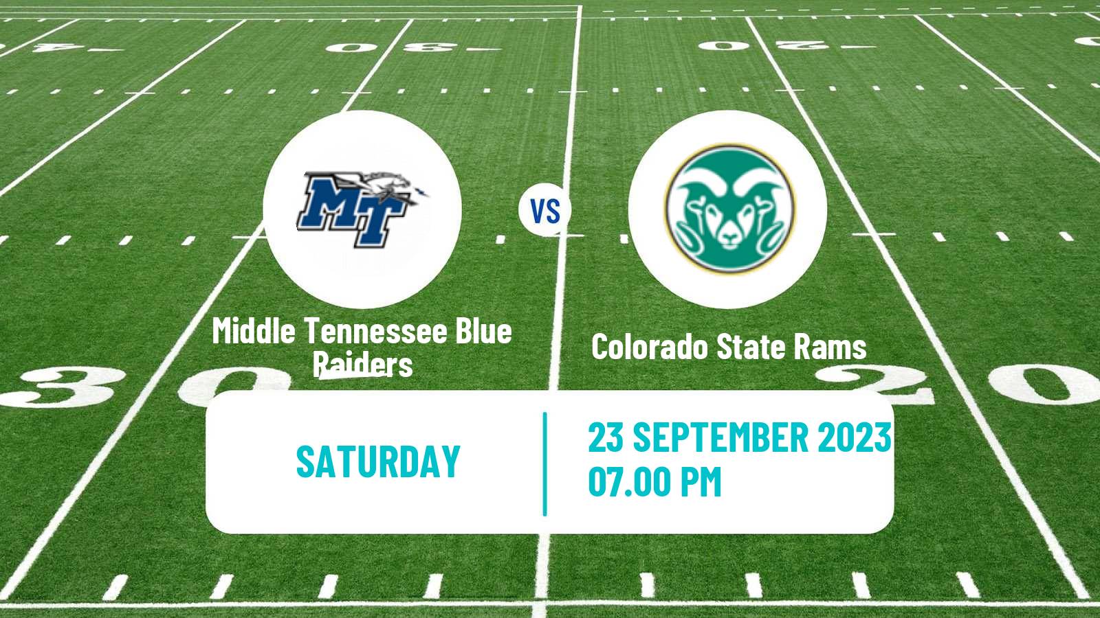 American football NCAA College Football Middle Tennessee Blue Raiders - Colorado State Rams