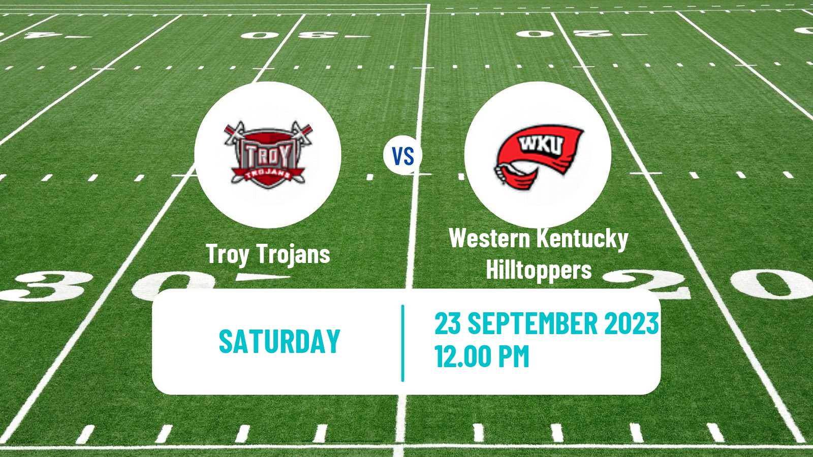 American football NCAA College Football Troy Trojans - Western Kentucky Hilltoppers