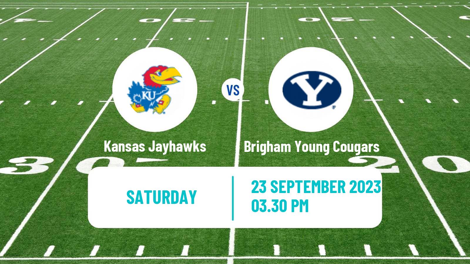 American football NCAA College Football Kansas Jayhawks - Brigham Young Cougars