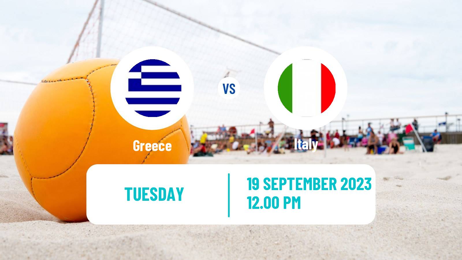 Beach soccer EBSL Superfinal Greece - Italy