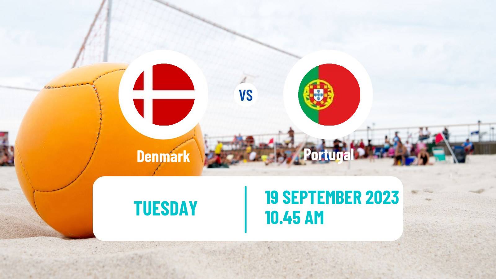 Beach soccer EBSL Superfinal Denmark - Portugal
